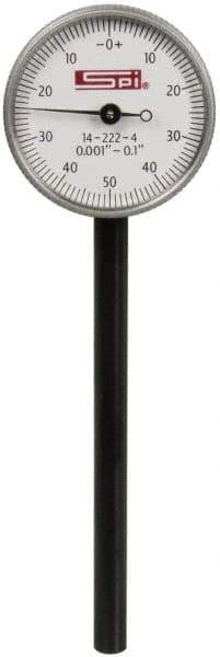 SPI - 0.1" Range, 0-50-0 Dial Reading, 0.001" Graduation Dial Drop Indicator - 1-35/64" Dial, 0.1" Range per Revolution, Includes NPL Traceability Certification - Industrial Tool & Supply