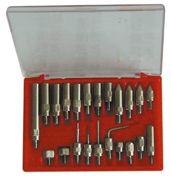 Value Collection - 0.001" Graduation, 0-100 Dial Reading, Indicator & Base Kit - 2" Base Length x 2" Base Width x 2-1/2" Base Height, 2-3/16" Dial Diam - Industrial Tool & Supply