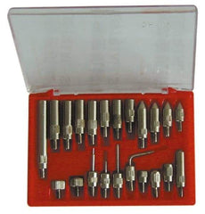 Value Collection - 0.001" Graduation, 0-100 Dial Reading, Indicator & Base Kit - 2" Base Length x 2" Base Width x 2-1/2" Base Height, 2-3/16" Dial Diam - Industrial Tool & Supply