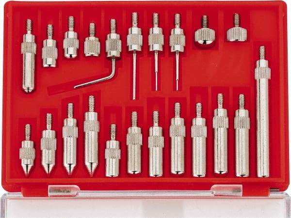 Value Collection - 22 Piece, #4-48 Inch Thread, Steel, Drop Indicator Point Kit - Use With Measuring Tool Kits 135-0010, 135-0011, 135-0006, 135-0007, 135-0012, 135-0013 - Industrial Tool & Supply
