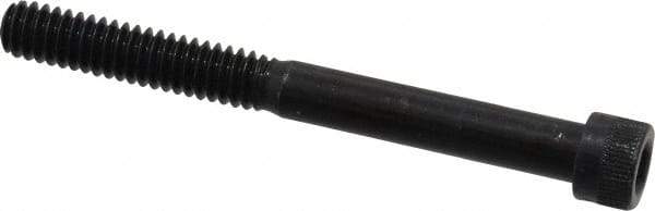 Made in USA - 1/4-20 UNC Hex Socket Drive, Socket Cap Screw - Alloy Steel, Black Oxide Finish, Partially Threaded, 2-1/2" Length Under Head - Industrial Tool & Supply