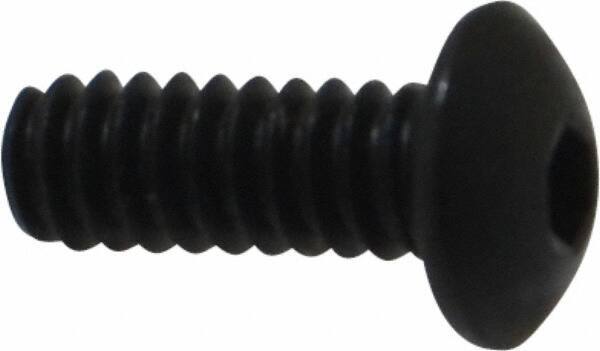 Holo-Krome - #4-40 UNC Hex Socket Drive, Button Screw - Alloy Steel, Black Oxide Finish, Fully Threaded, 5/16" Length Under Head - Industrial Tool & Supply