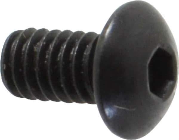 Holo-Krome - #8-32 UNC Hex Socket Drive, Button Screw - Alloy Steel, Black Oxide Finish, Fully Threaded, 5/16" Length Under Head - Industrial Tool & Supply