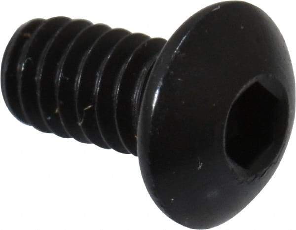 Holo-Krome - #5-40 UNC Hex Socket Drive, Button Screw - Alloy Steel, Black Oxide Finish, Fully Threaded, 1/4" Length Under Head - Industrial Tool & Supply