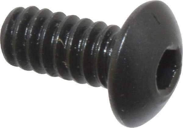 Holo-Krome - #6-32 UNC Hex Socket Drive, Button Screw - Alloy Steel, Black Oxide Finish, Fully Threaded, 5/16" Length Under Head - Industrial Tool & Supply
