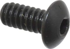 Holo-Krome - #6-32 UNC Hex Socket Drive, Button Screw - Alloy Steel, Black Oxide Finish, Fully Threaded, 5/16" Length Under Head - Industrial Tool & Supply