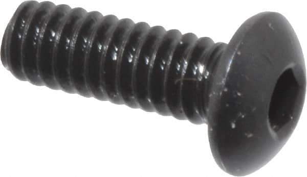 Holo-Krome - #5-40 UNC Hex Socket Drive, Button Screw - Alloy Steel, Black Oxide Finish, Fully Threaded, 3/8" Length Under Head - Industrial Tool & Supply