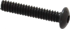 Holo-Krome - #6-32 UNC Hex Socket Drive, Button Screw - Alloy Steel, Black Oxide Finish, Fully Threaded, 3/4" Length Under Head - Industrial Tool & Supply