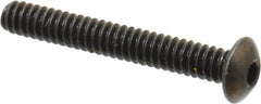 Holo-Krome - #6-32 UNC Hex Socket Drive, Button Screw - Alloy Steel, Black Oxide Finish, Fully Threaded, 1" Length Under Head - Industrial Tool & Supply
