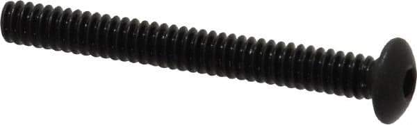 Holo-Krome - #6-32 UNC Hex Socket Drive, Button Screw - Alloy Steel, Black Oxide Finish, Fully Threaded, 1-1/4" Length Under Head - Industrial Tool & Supply