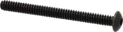 Holo-Krome - #6-32 UNC Hex Socket Drive, Button Screw - Alloy Steel, Black Oxide Finish, Fully Threaded, 1-1/2" Length Under Head - Industrial Tool & Supply