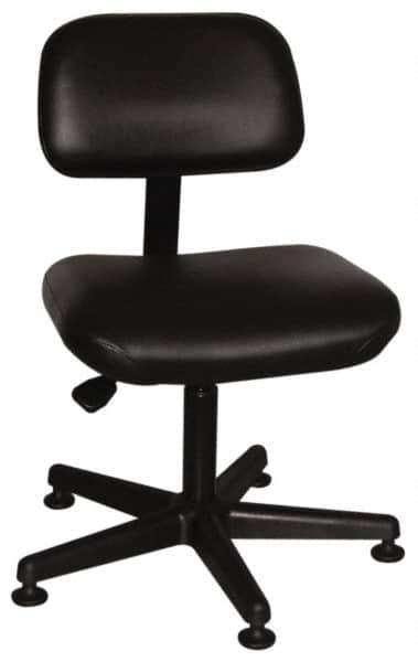 Bevco - Pneumatic Height Adjustable Chair - Vinyl Seat, Black - Industrial Tool & Supply