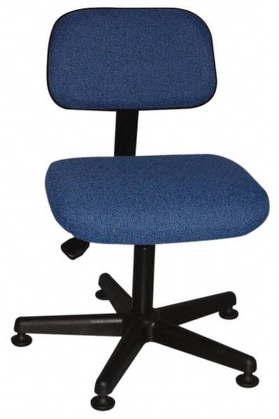 Bevco - Pneumatic Height Adjustable Chair - Cloth Seat, Navy Blue - Industrial Tool & Supply