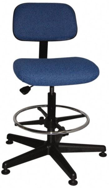 Bevco - Pneumatic Height Adjustable Chair - Cloth Seat, Navy Blue - Industrial Tool & Supply