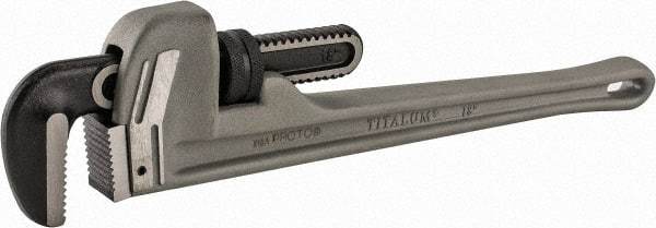 Proto - 18" Aluminum Straight Pipe Wrench - 3-1/2" Pipe Capacity - Industrial Tool & Supply