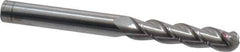 Accupro - 3/8" Diam, 1-3/4" LOC, 3 Flute Solid Carbide Ball End Mill - Uncoated, Single End, 4" OAL, 3/8" Shank Diam, Spiral Flute - Industrial Tool & Supply