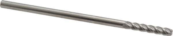 Accupro - 3/16", 4 Flute, Single End, Solid Carbide, 0.06" Corner Radius End Mill - 4" OAL, 40° Helix, Right Hand Flute, 1" LOC, Right Hand Cut - Industrial Tool & Supply