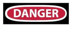 NMC - Accident Prevention Label, Header: DANGER - Legend: DANGER, English, Red, Black & White, 5" Long x 3" High, Sign Muscle Finish - Industrial Tool & Supply