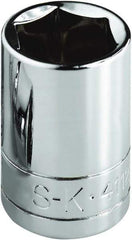 SK - 11/16", 1/2" Drive, Standard Hand Socket - 6 Points, Steel, Chrome Finish - Industrial Tool & Supply