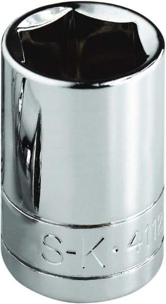 SK - 13/16", 1/2" Drive, Standard Hand Socket - 6 Points, Steel, Chrome Finish - Industrial Tool & Supply