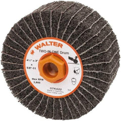 WALTER Surface Technologies - 4-1/2" Diam, 150 Grit Aluminum Oxide Unmounted Flap Wheel - 5/8" Hole, 5/8-11 Thread, 2" Wide, Nonwoven & Coated, Fine Grade, 3,800 Max RPM - Industrial Tool & Supply