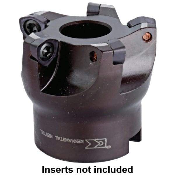 Kennametal - 5 Inserts, 3.1496" Cutter Diam, 0.0591" Max Depth of Cut, Indexable High-Feed Face Mill - 1.063" Arbor Hole Diam, 1.9685" High, WP.. 0806.. Inserts, Series KSWM KenFeed - Industrial Tool & Supply