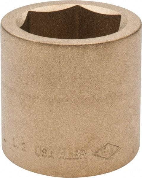 Ampco - 1-1/2", 3/4" Drive, Standard Hand Socket - 6 Points, 2-1/16" OAL, Aluminum Bronze - Industrial Tool & Supply