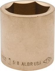 Ampco - 1-5/8", 3/4" Drive, Standard Hand Socket - 6 Points, 2-1/4" OAL, Aluminum Bronze - Industrial Tool & Supply