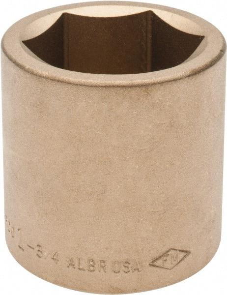 Ampco - 1-3/4", 3/4" Drive, Standard Hand Socket - 6 Points, 2-9/16" OAL, Aluminum Bronze - Industrial Tool & Supply