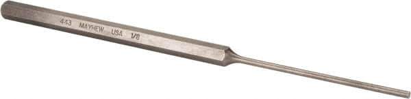 Mayhew - 1/8" Pin Punch - 8" OAL, Steel - Industrial Tool & Supply
