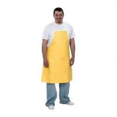 Dupont - 28" Wide x 36" Long x 10 mil Thick Bib Apron - Tyvek QC, Yellow, Resists Liquid Splashes - Industrial Tool & Supply
