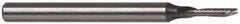 Accupro - 1/16" Cutting Diam x 1/4" Length of Cut, 1 Flute, Downcut Spiral Router Bit - Uncoated, Right Hand Cut, Solid Carbide, 2" OAL x 1/4" Shank Diam, Single Edge, 21° Helix Angle - Industrial Tool & Supply
