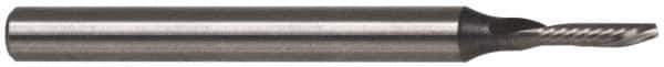 Accupro - 1/16" Cutting Diam x 1/4" Length of Cut, 1 Flute, Downcut Spiral Router Bit - Uncoated, Right Hand Cut, Solid Carbide, 1-1/2" OAL x 1/8" Shank Diam, Single Edge, 21° Helix Angle - Industrial Tool & Supply