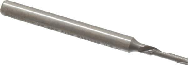 Onsrud - 1/16" Cutting Diam x 1/4" Length of Cut, 1 Flute, Downcut Spiral Router Bit - Uncoated, Right Hand Cut, Solid Carbide, 1-1/2" OAL x 1/8" Shank Diam, Single Edge, 22° Helix Angle - Industrial Tool & Supply