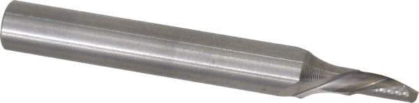 Onsrud - 1/8" Cutting Diam x 1/4" Length of Cut, 1 Flute, Downcut Spiral Router Bit - Uncoated, Right Hand Cut, Solid Carbide, 2" OAL x 1/4" Shank Diam, Single Edge, 22° Helix Angle - Industrial Tool & Supply