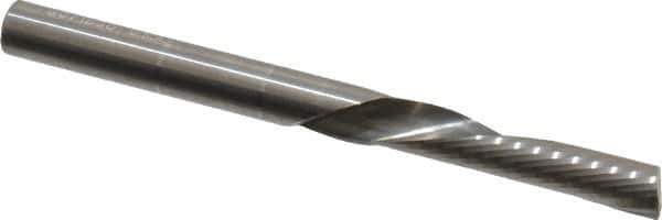 Onsrud - 1/4" Cutting Diam x 1-1/4" Length of Cut, 1 Flute, Downcut Spiral Router Bit - Uncoated, Right Hand Cut, Solid Carbide, 3" OAL x 1/4" Shank Diam, Single Edge, 22° Helix Angle - Industrial Tool & Supply