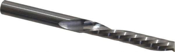 Onsrud - 1/4" Cutting Diam x 1-1/2" Length of Cut, 1 Flute, Downcut Spiral Router Bit - Uncoated, Right Hand Cut, Solid Carbide, 3" OAL x 1/4" Shank Diam, Single Edge, 21° Helix Angle - Industrial Tool & Supply