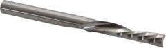 Onsrud - 1/4" Cutting Diam x 1-1/4" Length of Cut, 1 Flute, Downcut Spiral Router Bit - Uncoated, Right Hand Cut, Solid Carbide, 3" OAL x 1/4" Shank Diam, Single Edge, 21° Helix Angle - Industrial Tool & Supply