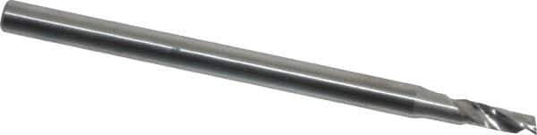 Onsrud - 3/32" Cutting Diam x 1/4" Length of Cut, 1 Flute, Upcut Spiral Router Bit - Uncoated, Right Hand Cut, Solid Carbide, 2" OAL x 1/8" Shank Diam, Single Edge, 22° Helix Angle - Industrial Tool & Supply
