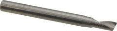 Onsrud - 7/32" Cutting Diam x 7/16" Length of Cut, 1 Flute, Upcut Spiral Router Bit - Uncoated, Right Hand Cut, Solid Carbide, 2-1/2" OAL x 1/4" Shank Diam, Single Edge, 22° Helix Angle - Industrial Tool & Supply