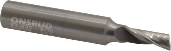 Onsrud - 5/16" Cutting Diam x 3/4" Length of Cut, 1 Flute, Upcut Spiral Router Bit - Uncoated, Right Hand Cut, Solid Carbide, 3" OAL x 1/2" Shank Diam, Single Edge, 22° Helix Angle - Industrial Tool & Supply