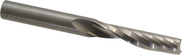 Onsrud - 3/8" Cutting Diam x 1-5/8" Length of Cut, 1 Flute, Upcut Spiral Router Bit - Uncoated, Right Hand Cut, Solid Carbide, 3-1/2" OAL x 3/8" Shank Diam, Single Edge, 21° Helix Angle - Industrial Tool & Supply