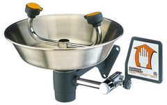 PRO-SAFE - Wall Mount, Stainless Steel Bowl, Eyewash Station - 1/2" Inlet - Industrial Tool & Supply