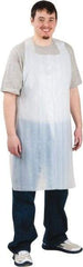 Safety Zone - 28" Wide x 46" Long x 2 mil Thick Bib Apron - Polyethylene, White, Resists Chemicals - Industrial Tool & Supply