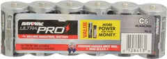 Rayovac - Size C, Alkaline, 6 Pack, Standard Battery - 1.5 Volts, Button Tab Terminal - Industrial Tool & Supply