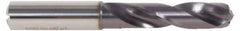 DORMER - #30 140° Spiral Flute Solid Carbide Screw Machine Drill Bit - TiAlN Finish, Right Hand Cut, 20mm Flute Length, 62mm OAL, Four Facet Split Point, Straight Shank, Through Coolant - Industrial Tool & Supply