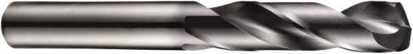 DORMER - 5.6mm 140° Spiral Flute Solid Carbide Screw Machine Drill Bit - TiAlN Finish, Right Hand Cut, 28mm Flute Length, 66mm OAL, Four Facet Split Point, Straight Shank, Through Coolant - Industrial Tool & Supply