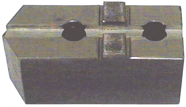 H & R Manufacturing - Tongue & Groove Attachment, Square Soft Lathe Chuck Jaw - Steel, 2.12" Btw Mount Hole Ctrs, 4-13/16" Long x 1-3/4" Wide x 3-7/8" High, 1/2" Groove - Industrial Tool & Supply