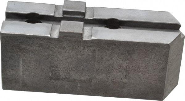 H & R Manufacturing - Tongue & Groove Attachment, Square Soft Lathe Chuck Jaw - Steel, 1-3/4" Btw Mount Hole Ctrs, 3-15/16" Long x 1-1/4" Wide x 1-5/8" High, 5/16" Groove - Industrial Tool & Supply