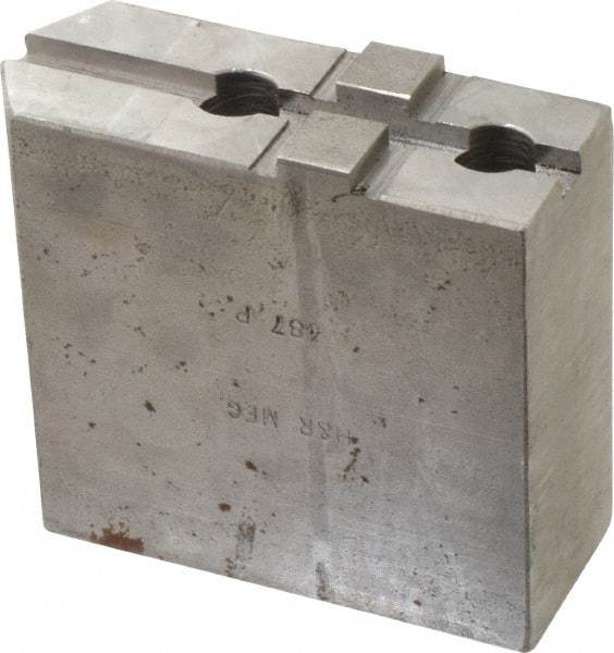 H & R Manufacturing - Tongue & Groove Attachment, Square Soft Lathe Chuck Jaw - Steel, 1-3/4" Btw Mount Hole Ctrs, 3-15/16" Long x 1-1/2" Wide x 3-3/8" High, 5/16" Groove - Industrial Tool & Supply